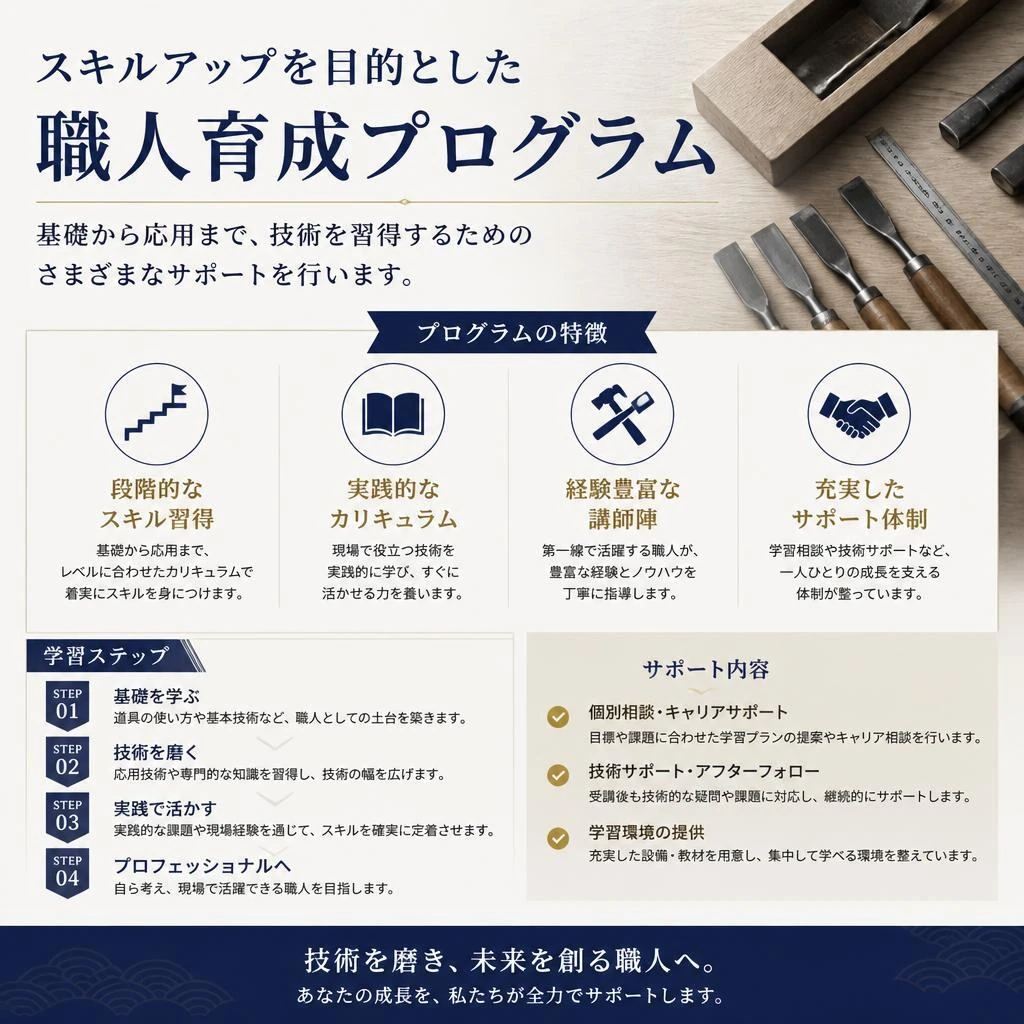 充実した職人育成プログラム