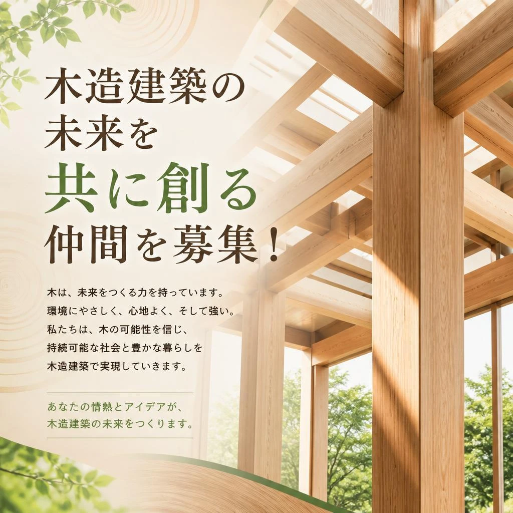 木造建築の未来を共に創る仲間を募集！