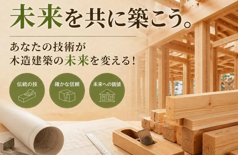 大工職の未来を共に築こう。あなたの技術が木造建築の未来を変える！