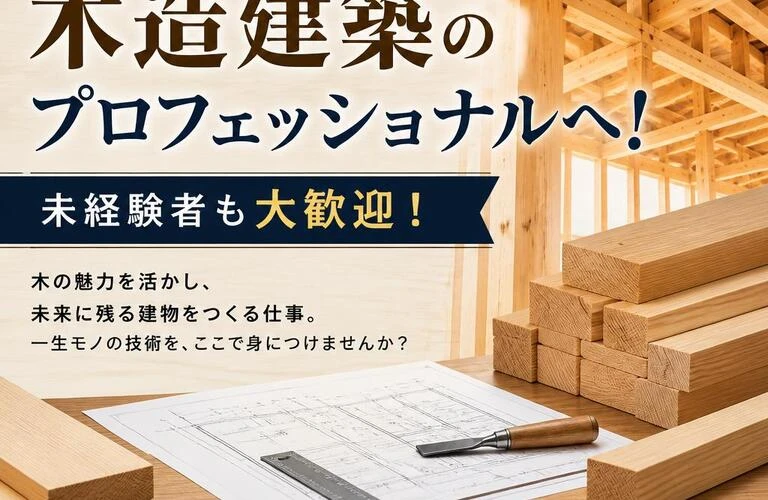 木造建築のプロフェッショナルへ！未経験者も大歓迎！