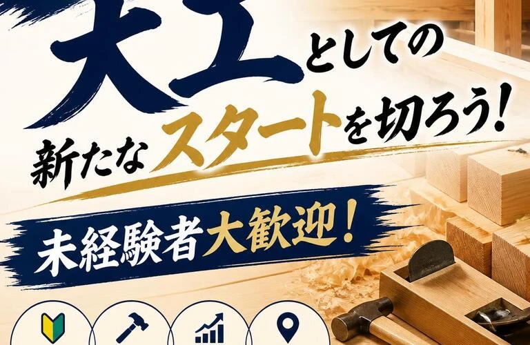 大阪で大工としての新たなスタートを切ろう！未経験者大歓迎！