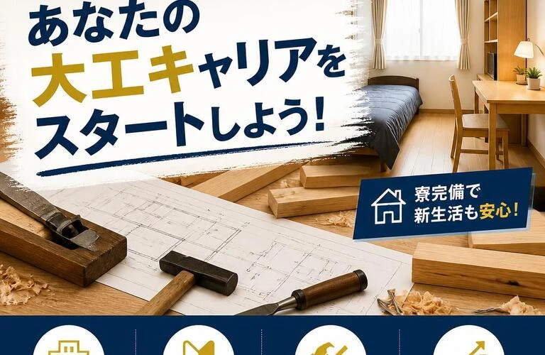 寮完備で安心！あなたの大工キャリアをスタートしよう！