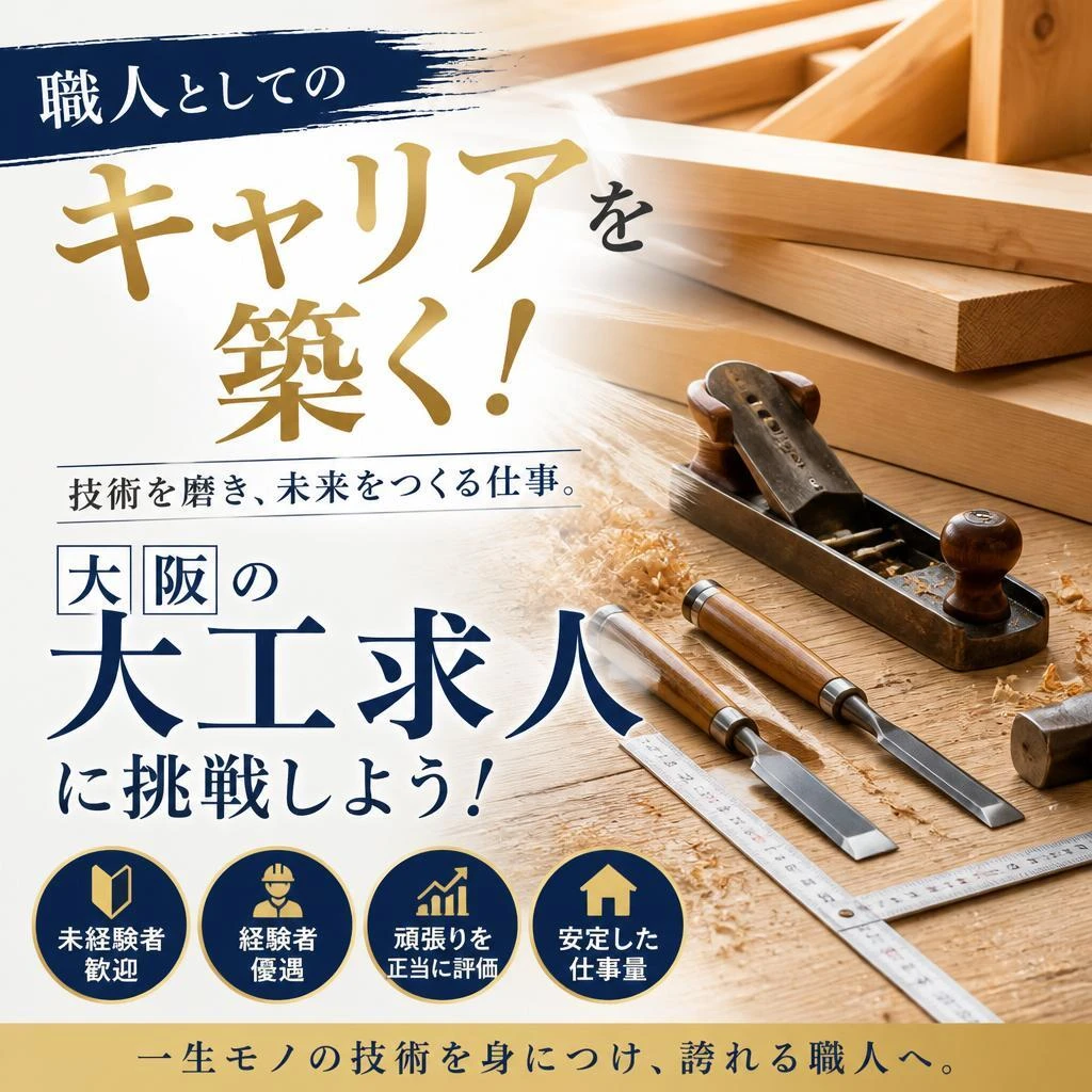 職人としてのキャリアを築く！大阪の大工求人に挑戦しよう！