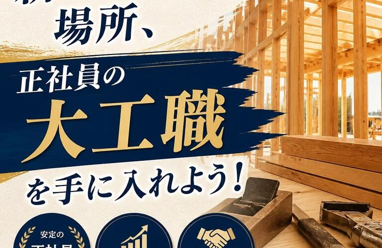 新たな挑戦の場所、正社員の大工職を手に入れよう！