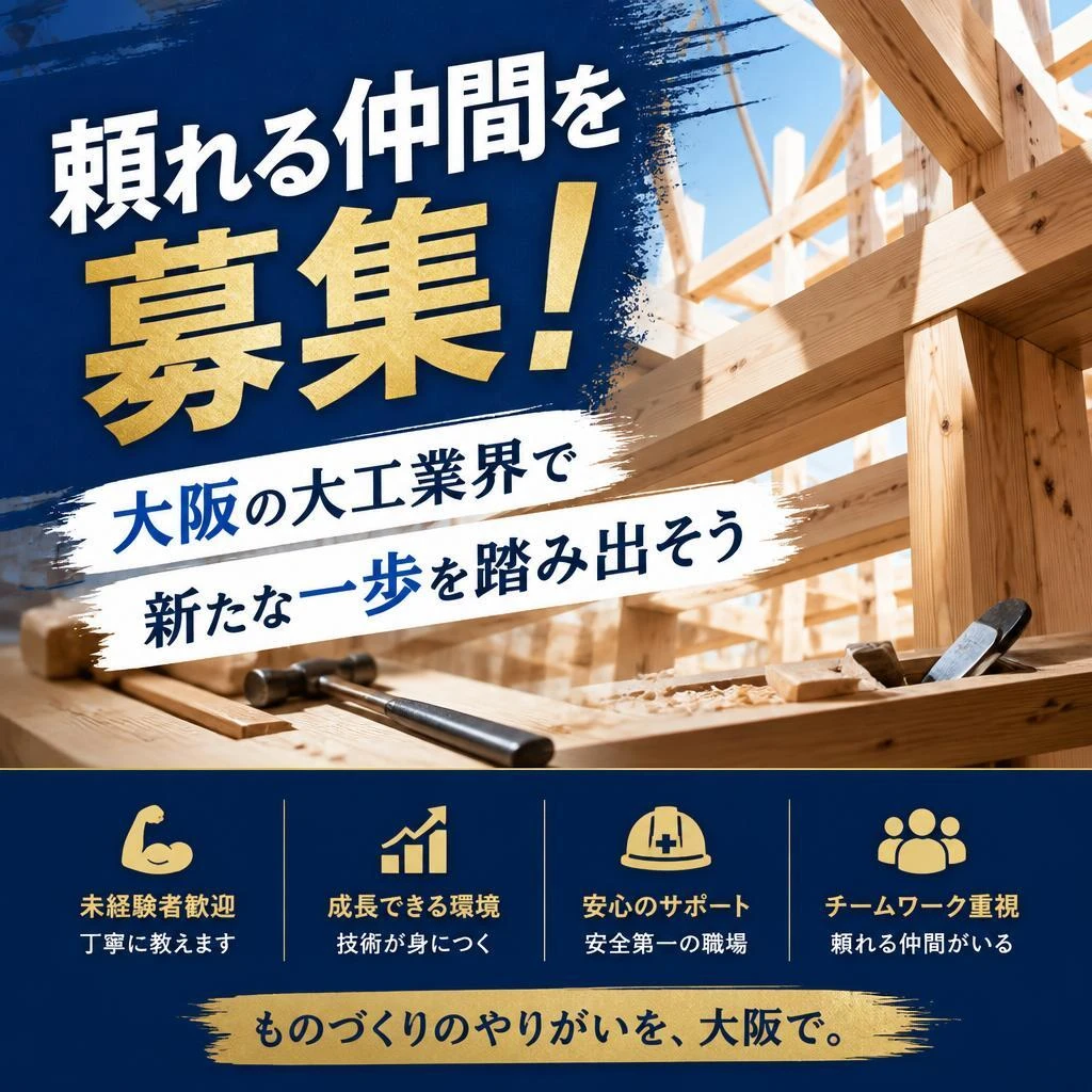 頼れる仲間を募集！大阪の大工業界で新たな一歩を踏み出そう