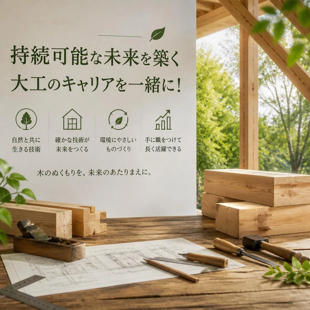 持続可能な未来を築く大工のキャリアを一緒に！