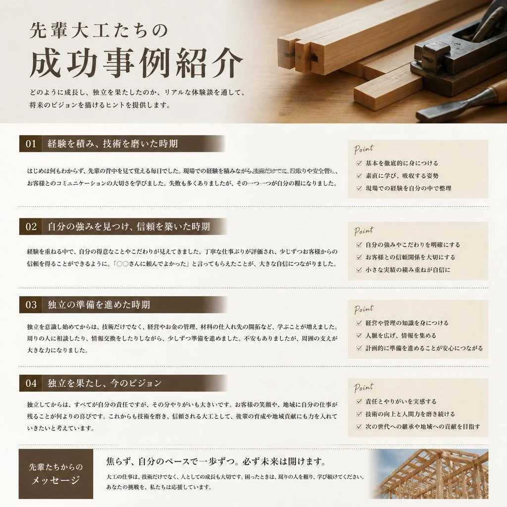 若手大工の成長ストーリー