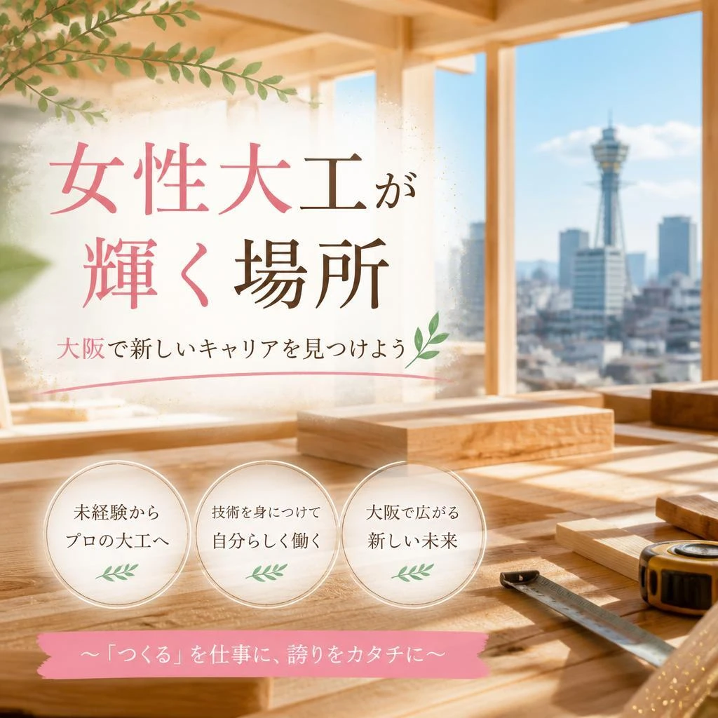 女性大工が輝く場所、大阪で新しいキャリアを見つけよう