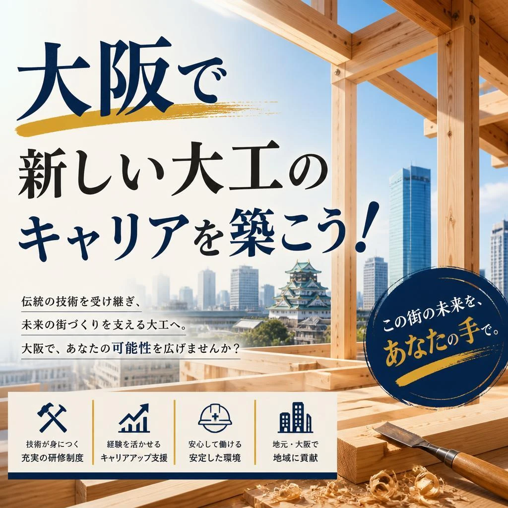 大阪で新しい大工のキャリアを築こう！