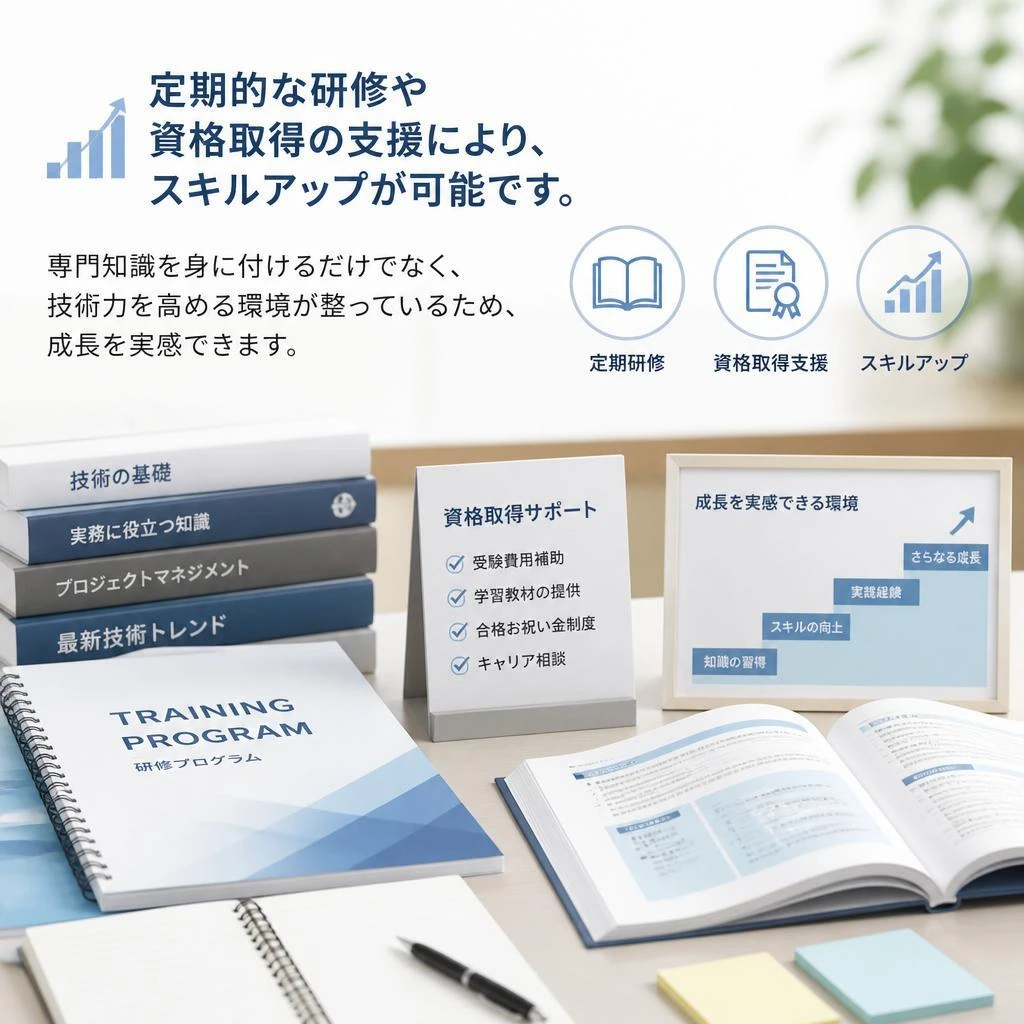 働きながらスキルアップ！研修制度の充実