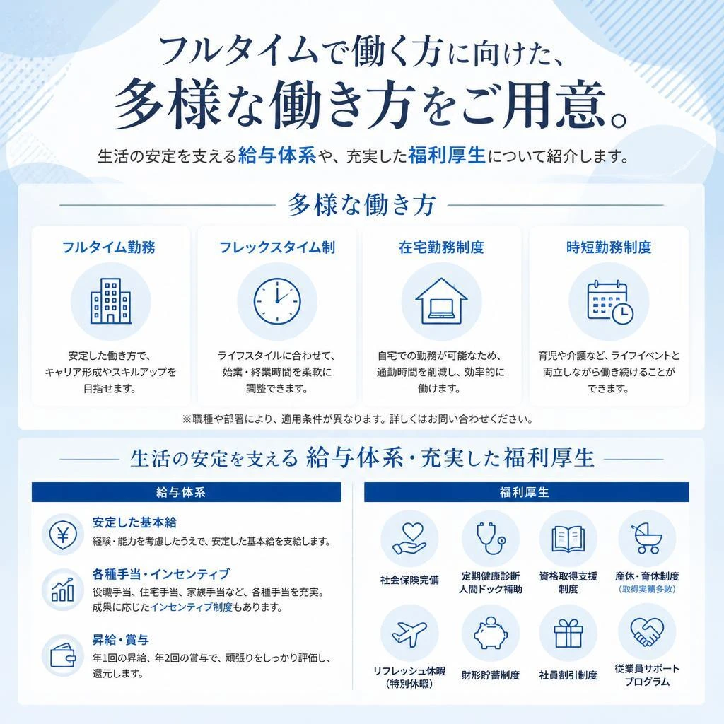フルタイムの安定した働き方