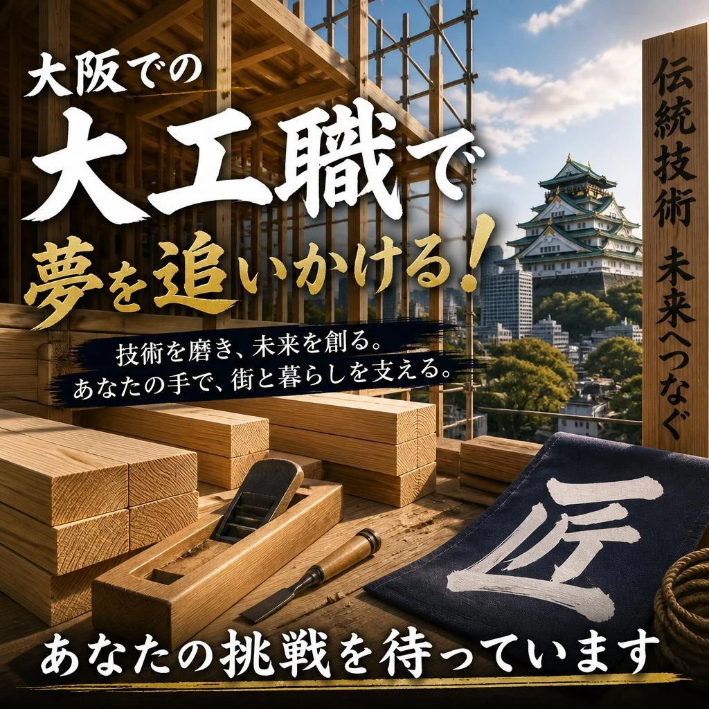 大阪での大工職で夢を追いかける！あなたの挑戦を待っています