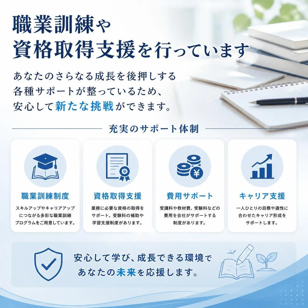 スキルアップのための充実のサポート