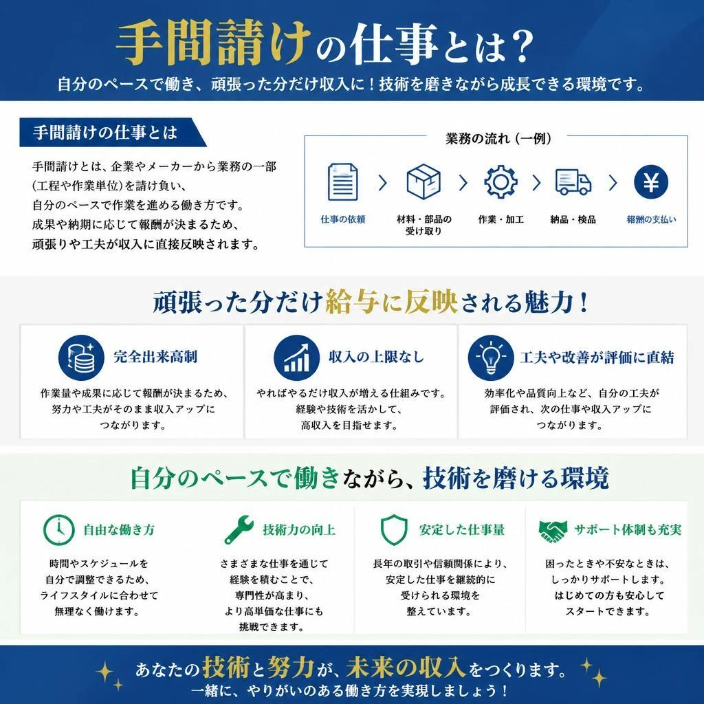 手間請け仕事でキャリアアップ！