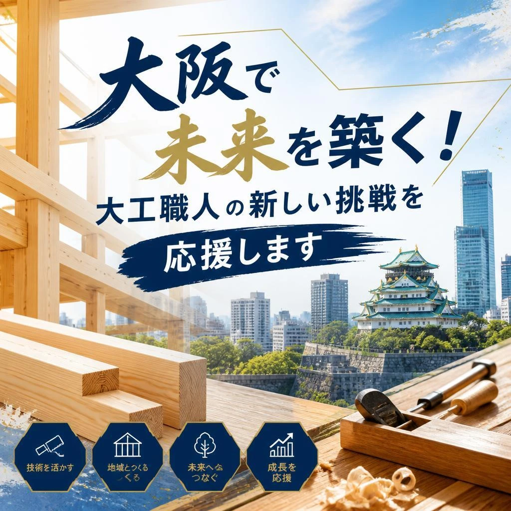 大阪で未来を築く！大工職人の新しい挑戦を応援します