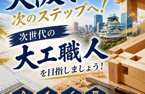 大阪で次のステップへ！次世代の大工職人を目指しましょう！