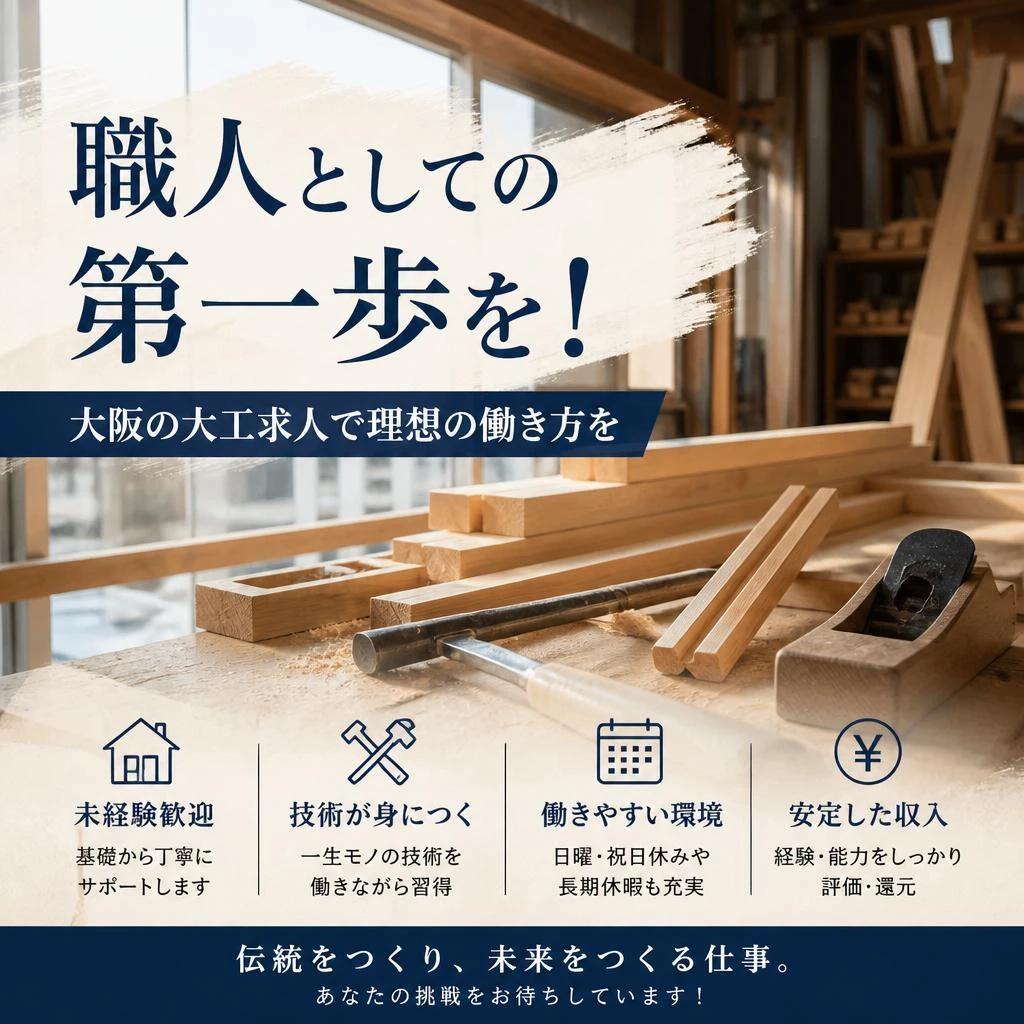 職人としての第一歩を！大阪の大工求人で理想の働き方を