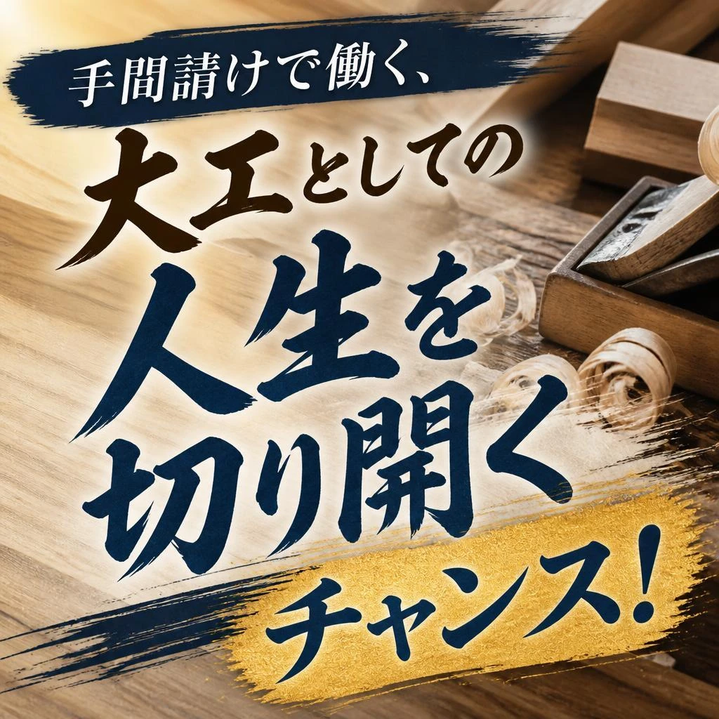 手間請けで働く、大工としての人生を切り開くチャンス！