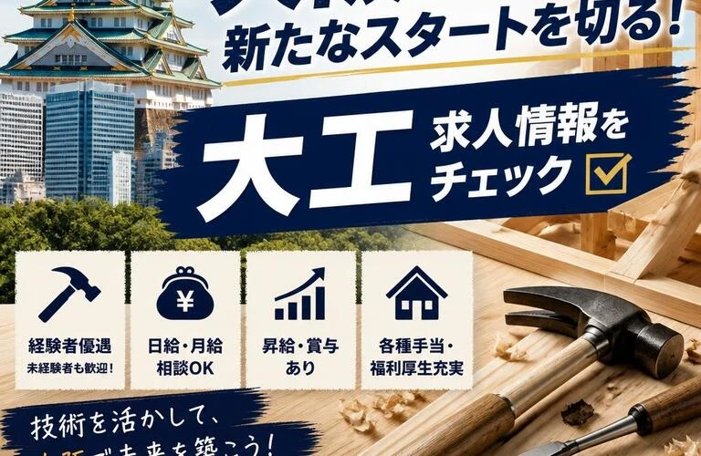 大阪で新たなスタートを切る！大工求人情報をチェック