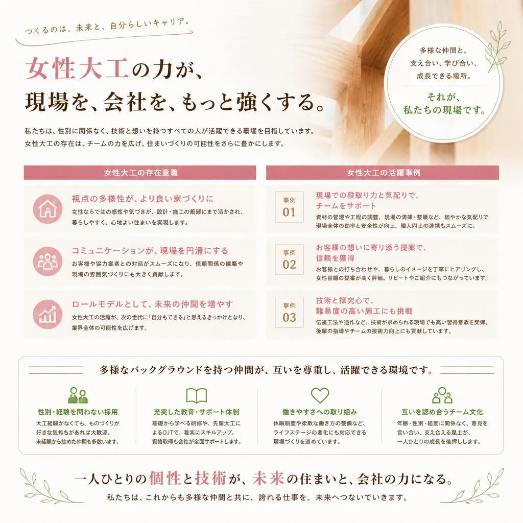 女性大工の活躍