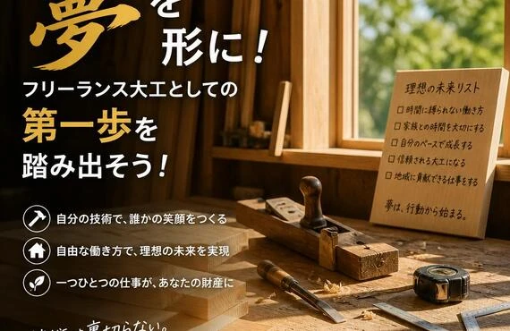 あなたの夢を形に！フリーランス大工としての第一歩を踏み出そう！
