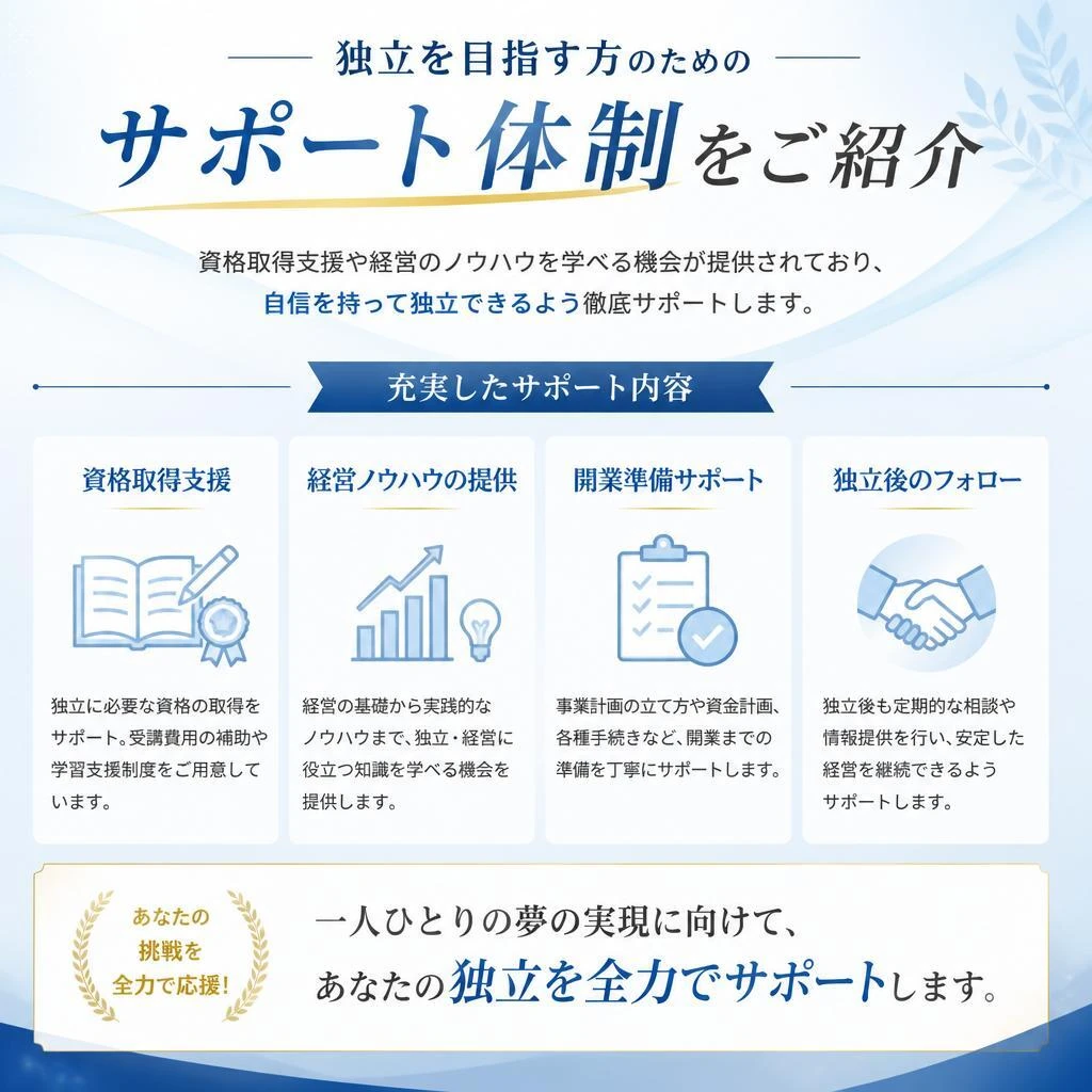 充実の独立支援制度
