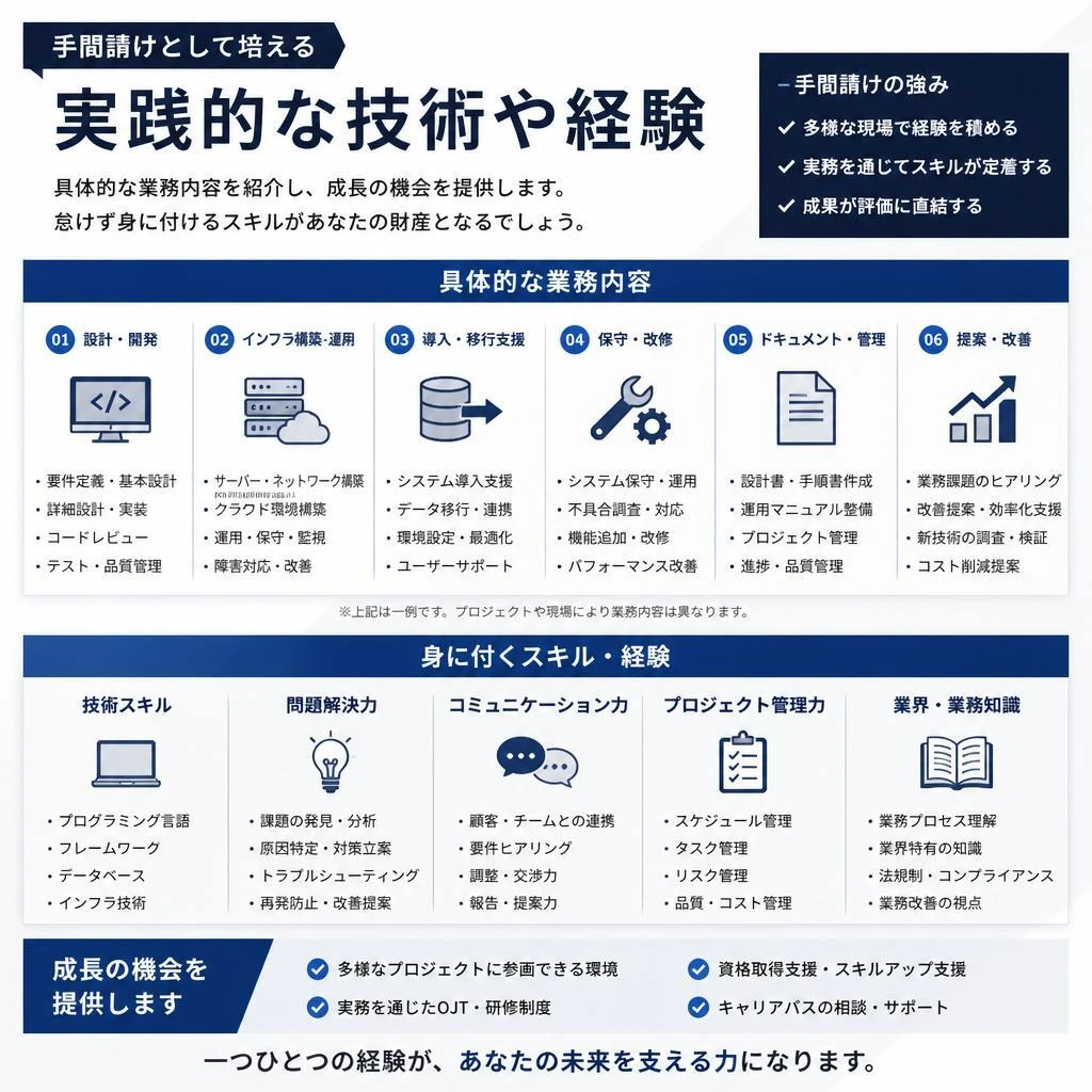 手間請けでの実践経験