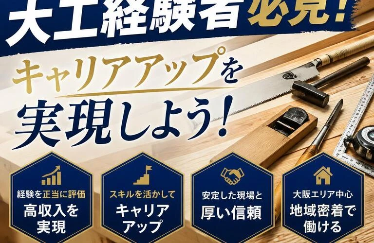 大阪の大工経験者必見！キャリアアップを実現しよう！