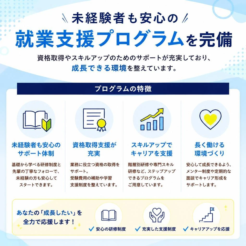 充実した就業支援プログラム