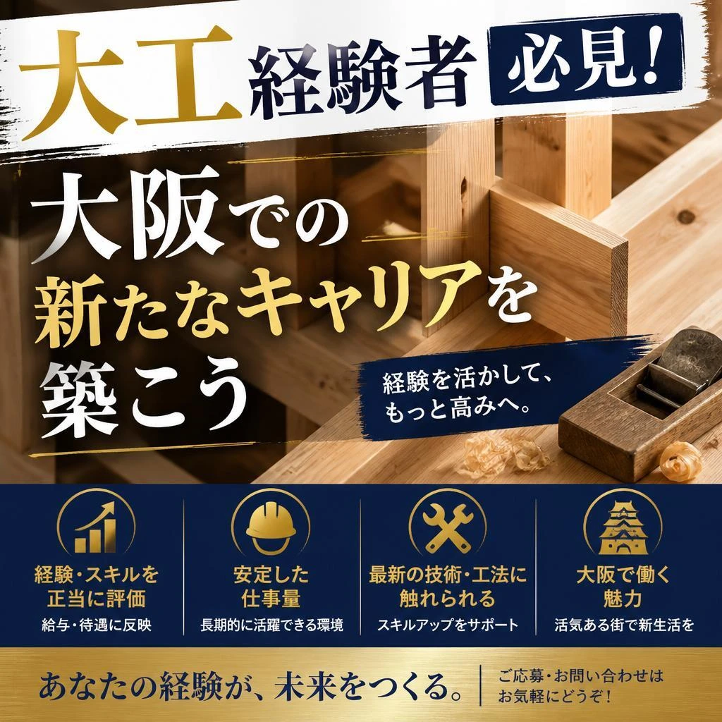 大工経験者必見！大阪での新たなキャリアを築こう