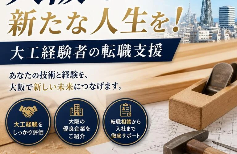 大阪で新たな人生を！大工経験者の転職支援