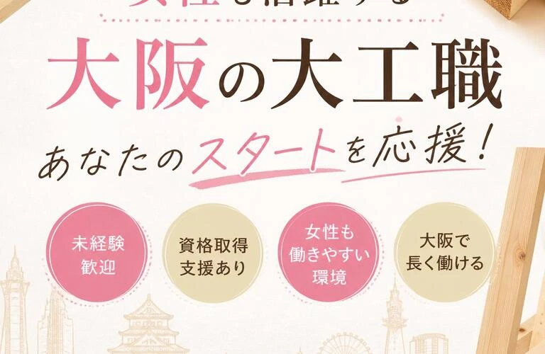 女性も活躍する大阪の大工職、あなたのスタートを応援！