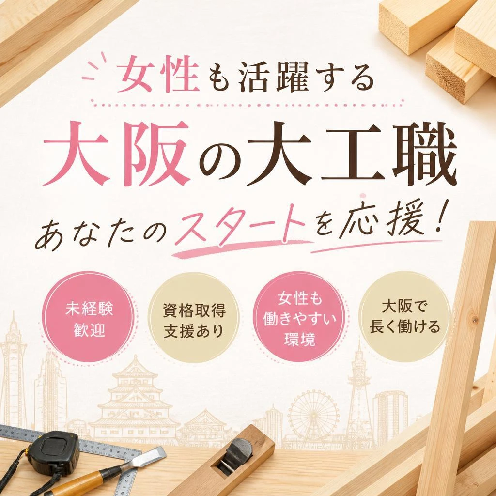 女性も活躍する大阪の大工職、あなたのスタートを応援！