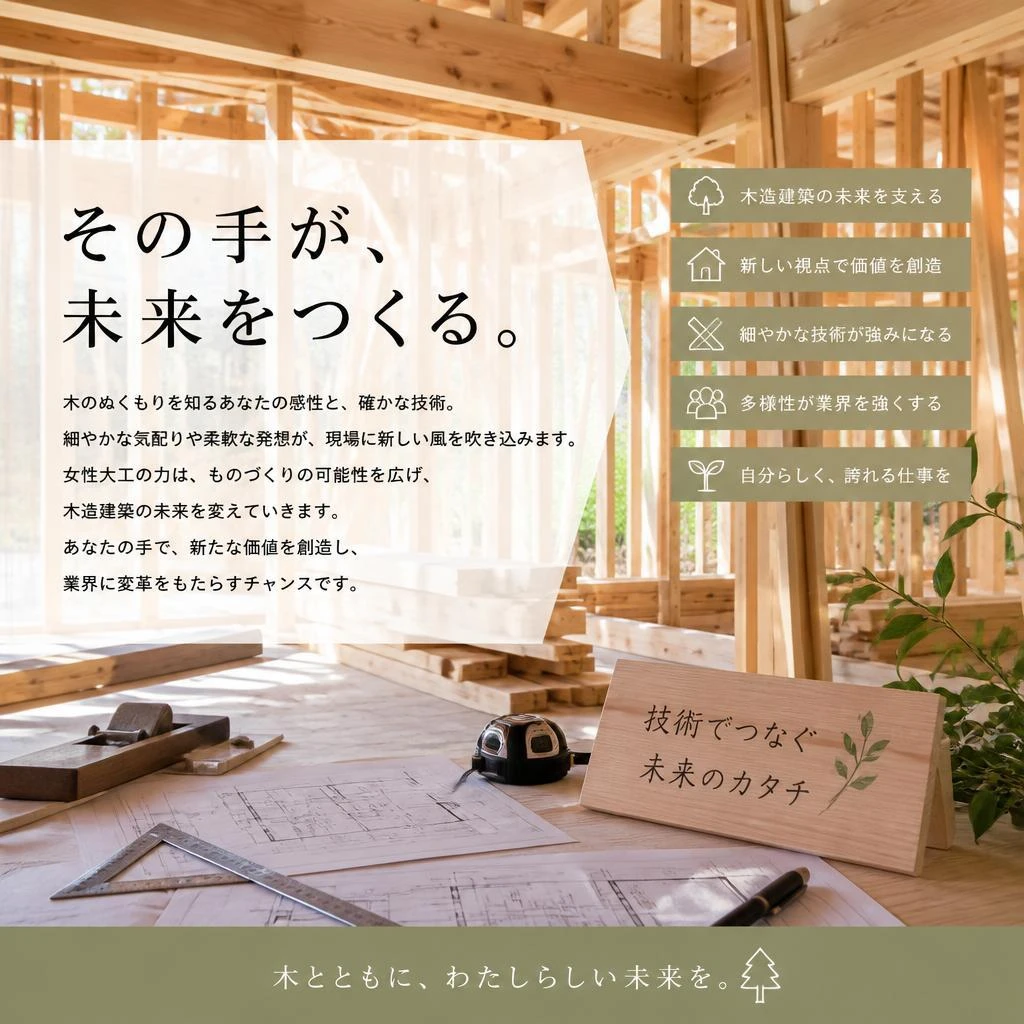 女性大工の需要が増加中！