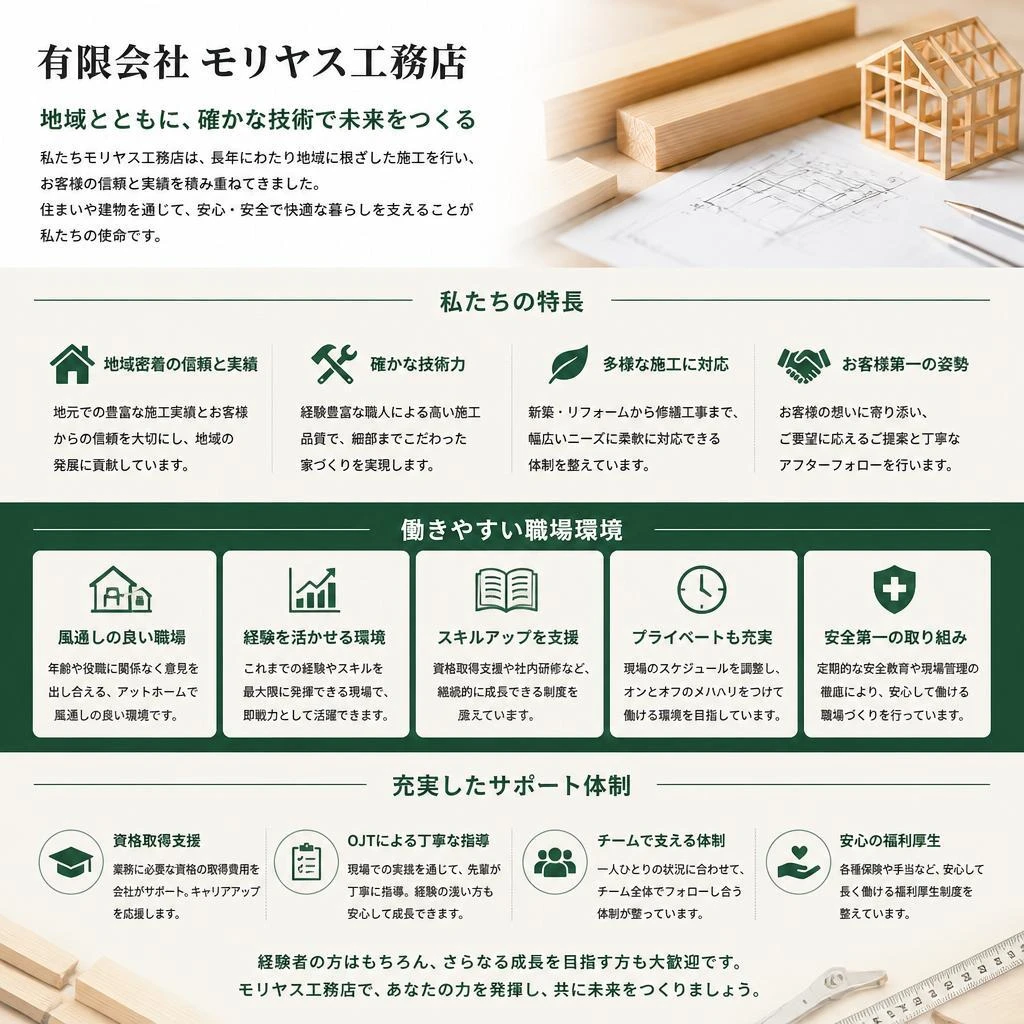 モリヤス工務店の魅力とは？