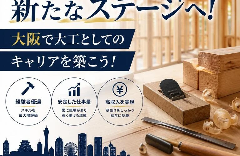 経験を活かして新たなステージへ！大阪で大工としてのキャリアを築こう！