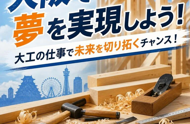 大阪で夢を実現しよう！大工の仕事で未来を切り拓くチャンス！