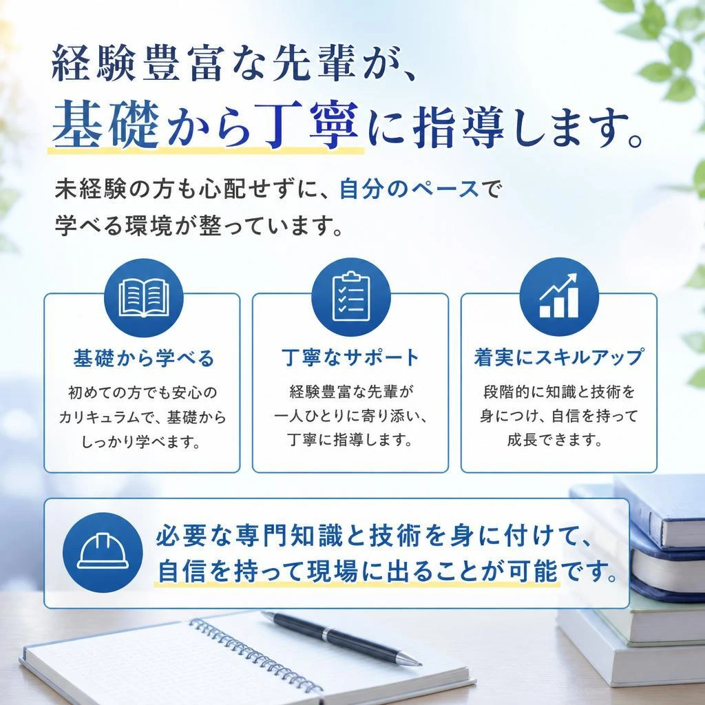 未経験者でも安心の教育制度