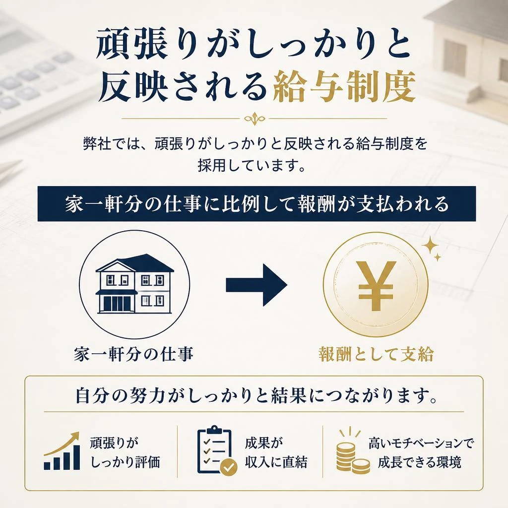 家一軒分のやりがいある給与制度