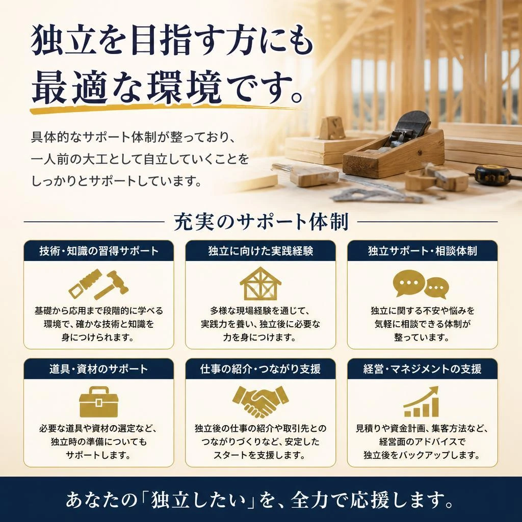 独立支援があるので安心