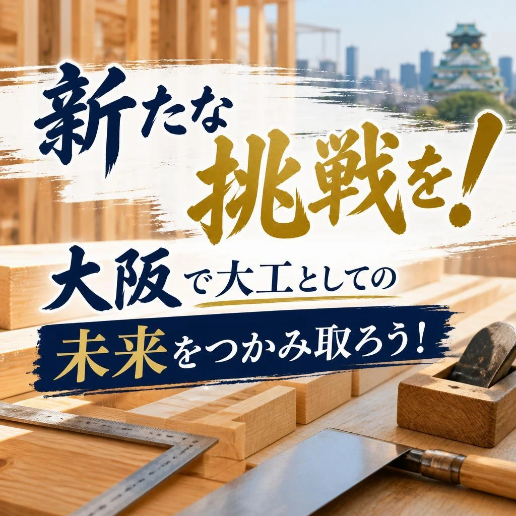 新たな挑戦を！大阪で大工としての未来をつかみ取ろう！