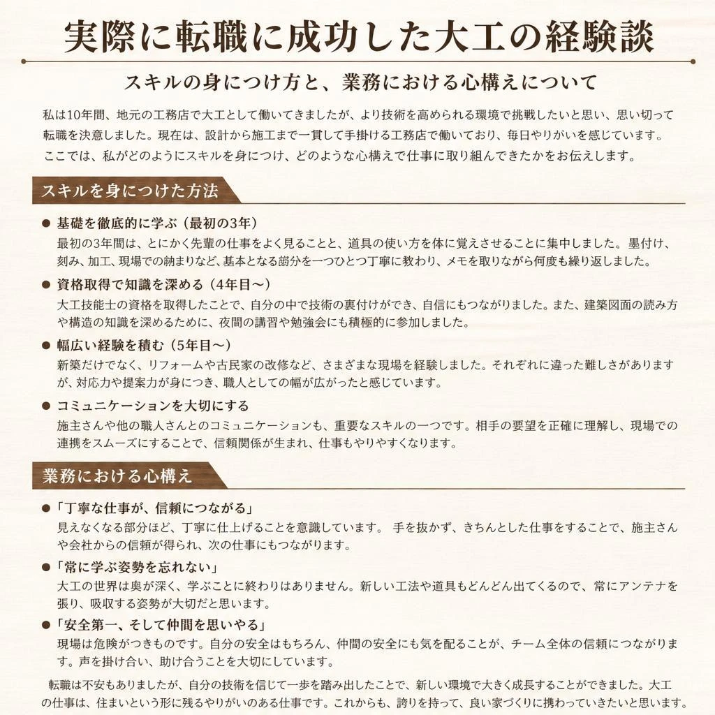 経験者からのアドバイス