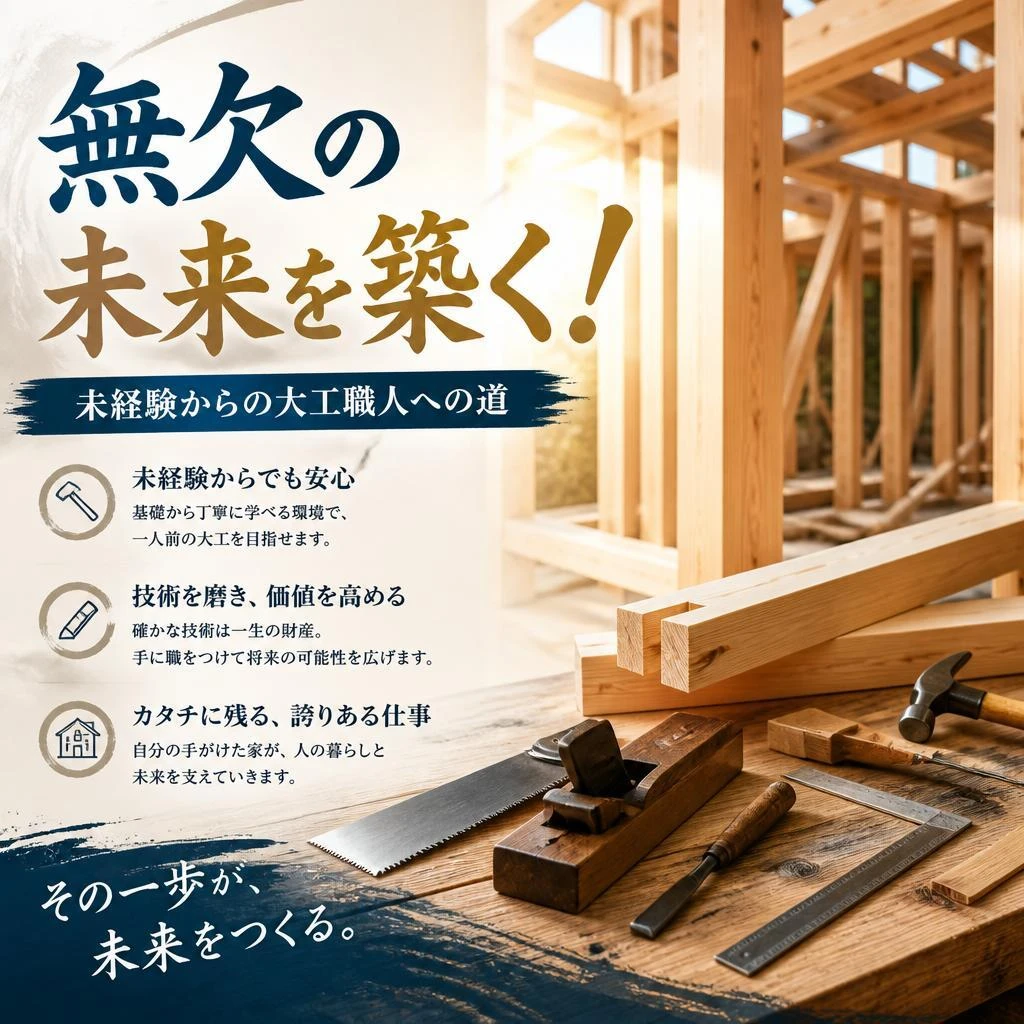 無欠の未来を築く！未経験からの大工職人への道