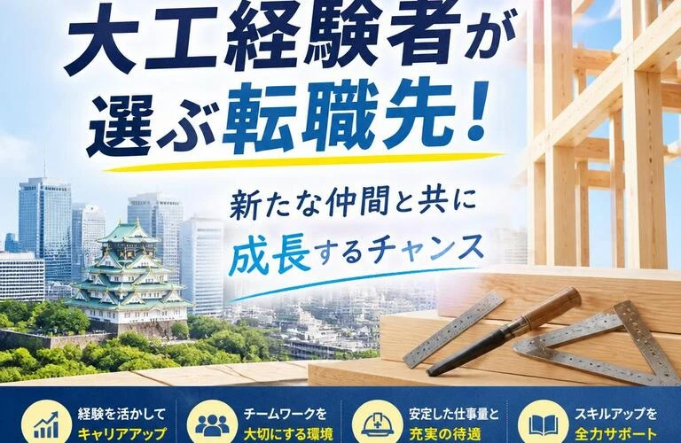 大阪の建設業で大工経験者が選ぶ転職先！新たな仲間と共に成長するチャンス
