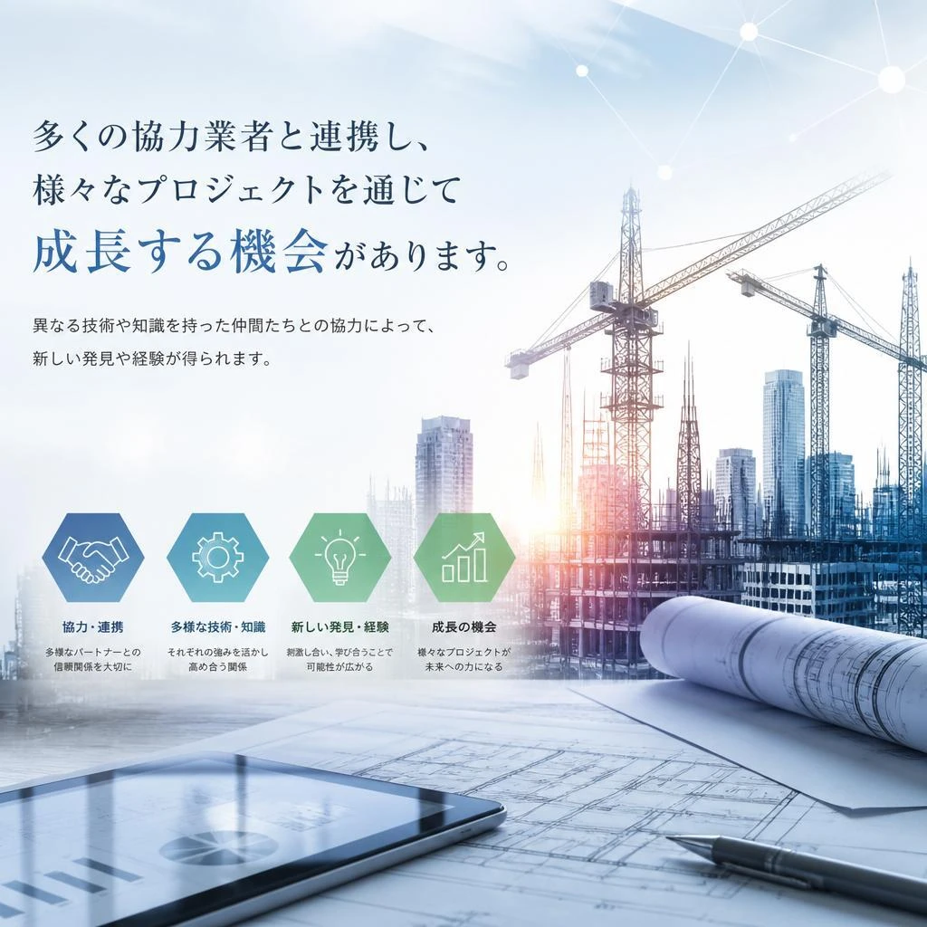 多様な協力業者と共に成長