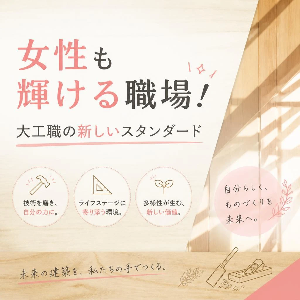 女性も輝ける職場！大工職の新しいスタンダード