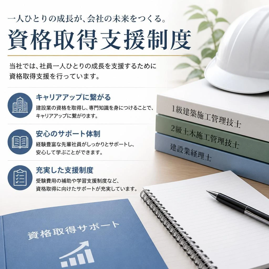 資格取得支援でスキルアップを実現