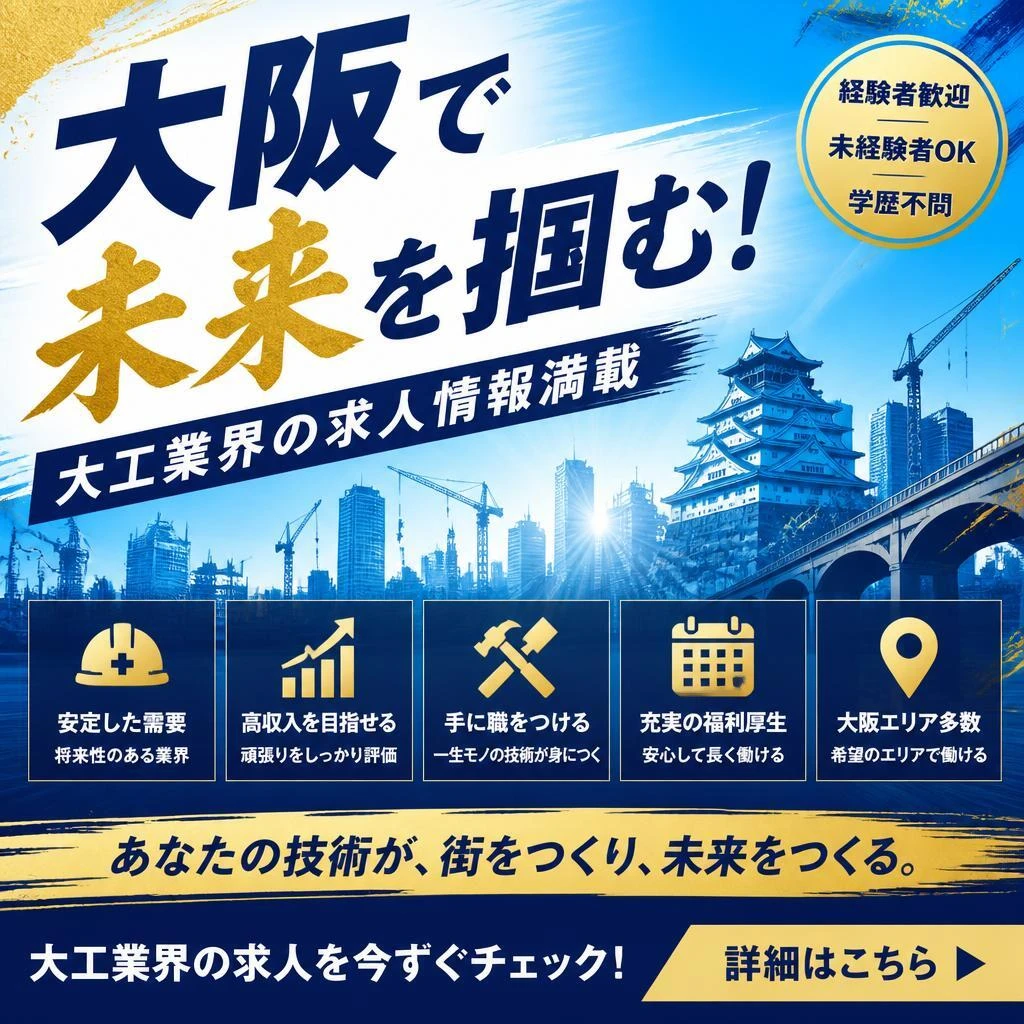 大阪で未来を掴む！大工業界の求人情報満載
