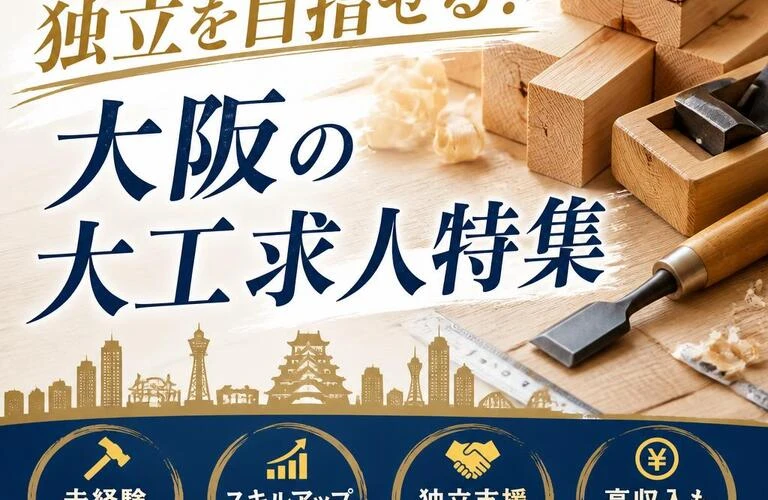 経験を積んで独立を目指せる！大阪の大工求人特集