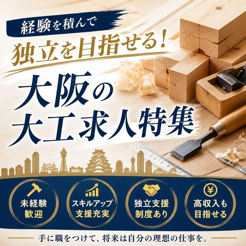 経験を積んで独立を目指せる！大阪の大工求人特集